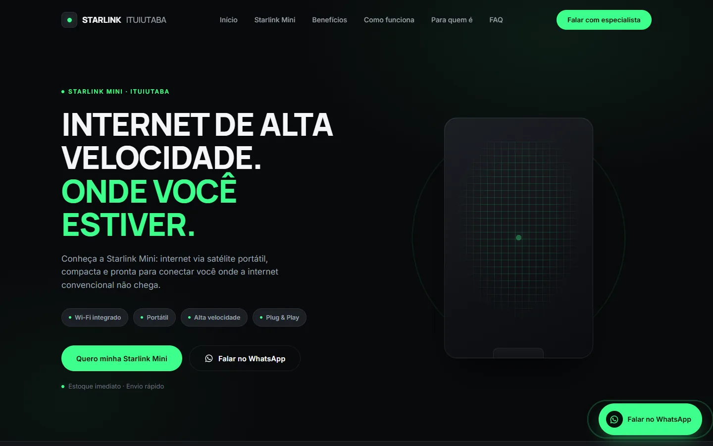 Prévia de Starlink Ituiutaba